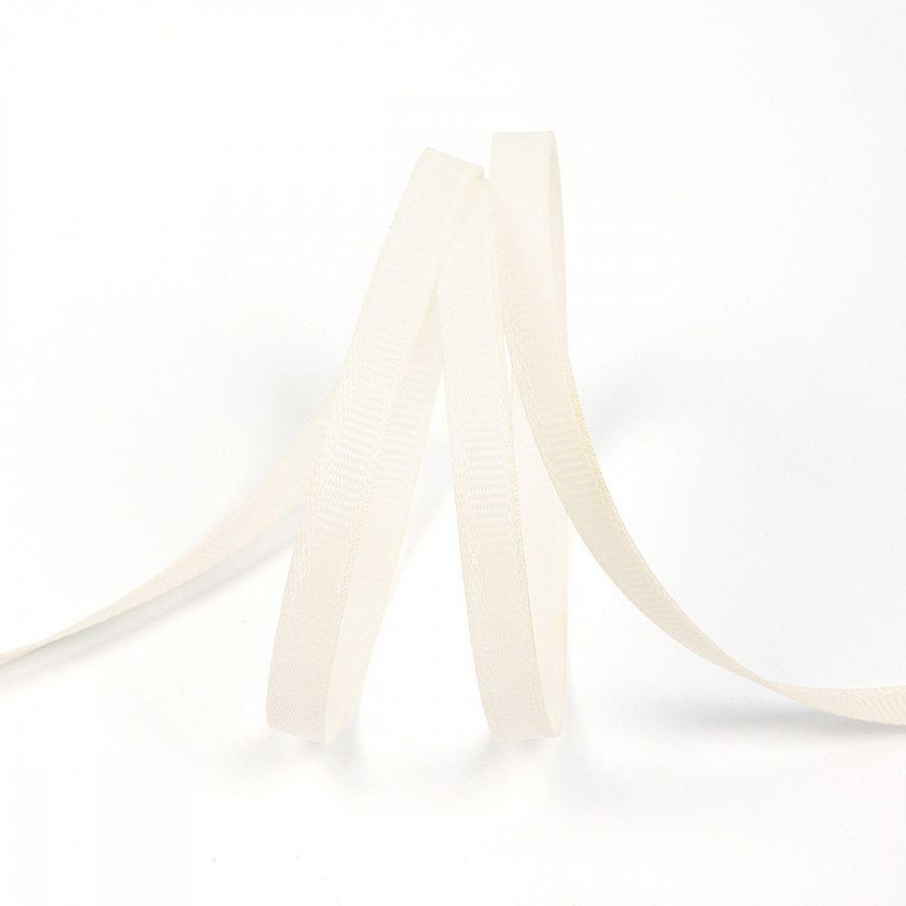 Лента репсовая (в рубчик) 6.0 мм, F102 молочный уп.27,4м