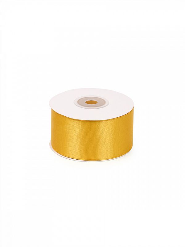 Лента атласная 1-сторонняя 38.0 мм / 22.5±1 метра, 3016 т.желтый, Magic4Hobby