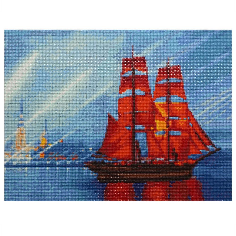 Алмазная (кристальная) мозаика Cristyle, Алые паруса, 30х40 см