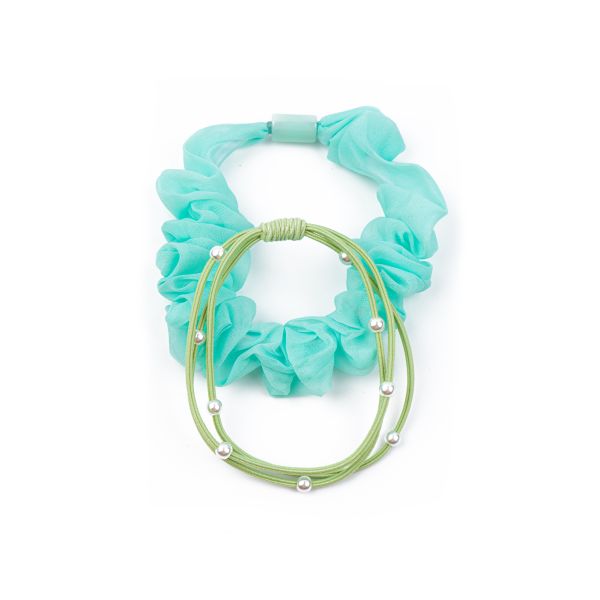 Набор резинок для волос 10 шт (5х2 шт), №03 бирюзовый, Cherry Mary TR07072