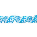 Лента (тесьма) жаккардовая 24.0 мм / 25 метров, Орнамент для северных народов, рис 9674 белый/бирюзовый, Gamma С3772