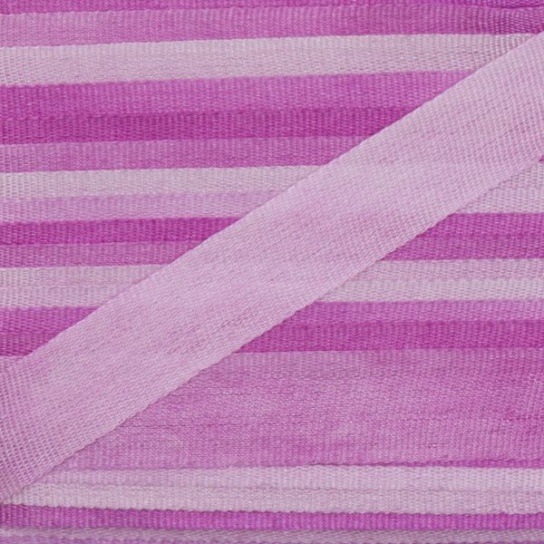 Лента (тесьма) шелковая 7.0 мм / 45.5±0.5 метров, M022 св.фиолетовый/фиолетовый, Gamma SRM-7