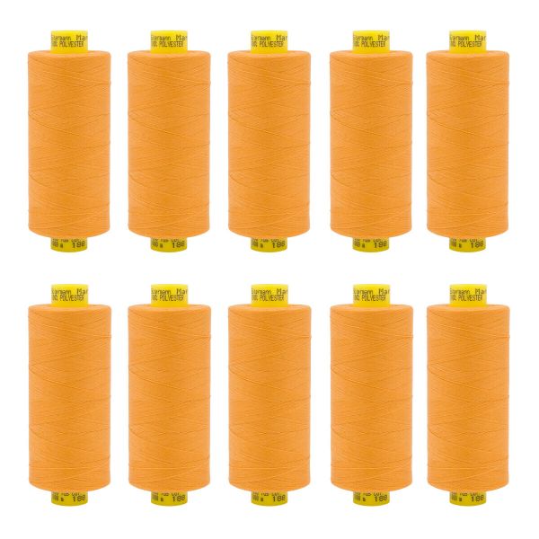 Нитка особо тонкая Gutermann Mara №150 (150/2), 1000 м, 713953, цв. 188 яркий абрикос, 1 катушка