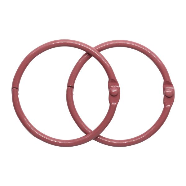 Кольца для альбомов разъемные металл 40 мм, 10 шт, темно-розовый, 5AS-106