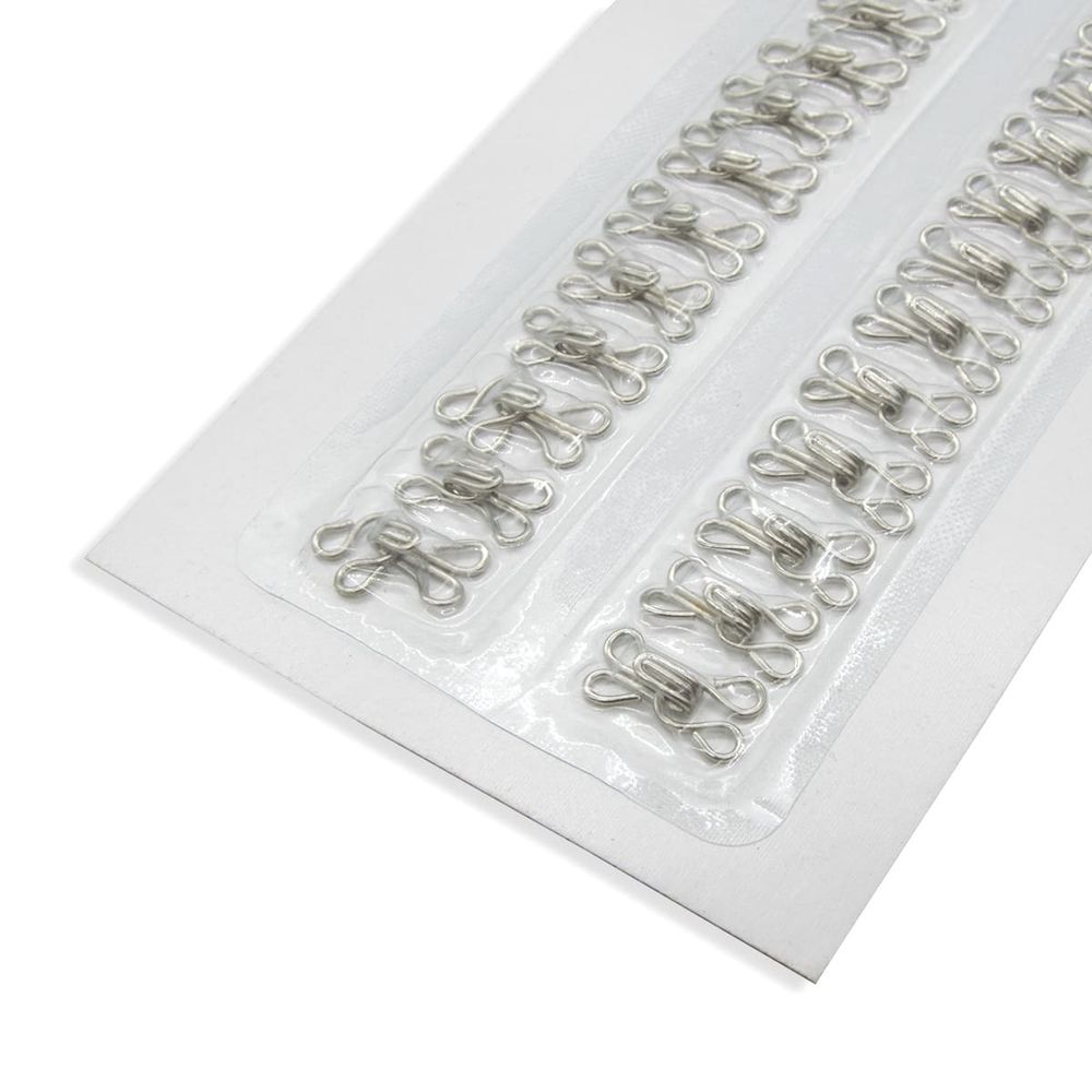 Крючки пришивные 15х8 мм, №2, 24 шт, никель, 0305-4001