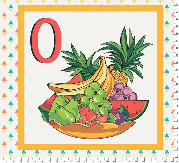 Ткань для пэчворка Peppy Грамотейка панель, отрез 60х110 см, 146 г/м², ГР-02 цифры, Peppy