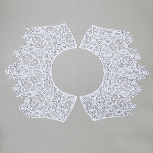 Пришивная кружевная вставка 270 мм, гипюр, 10 шт, Турция, белый, Gamma GIC-40-01