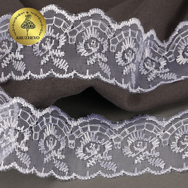 Кружево капроновое 45 мм / 9.14 м, TBS.30010 цв.001 белый, Kruzhevo