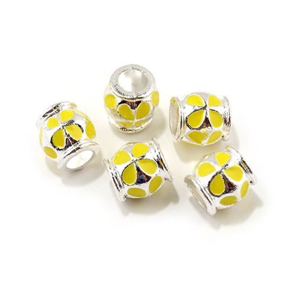 Бусины металл с эмалью 10х10 мм, №1 in ⌀5 мм, 10 шт, Tesoro