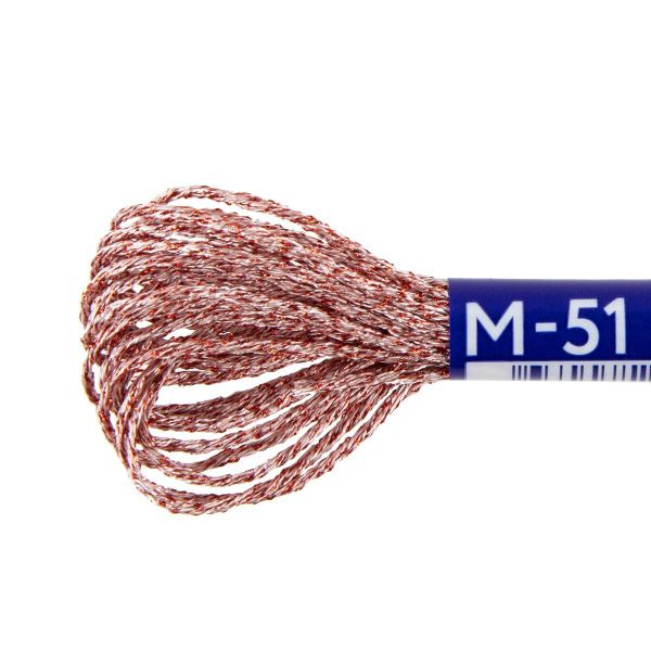 Мулине Gamma металлик NM 12 мотков по 6 метров, M-51 белый/красный, Gamma MOULINE