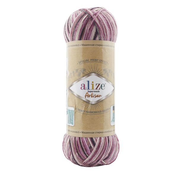 Пряжа Alize (Ализе) Superwash Artisan / уп.5 мот. по 100 г, 420 м, 9011 секционный
