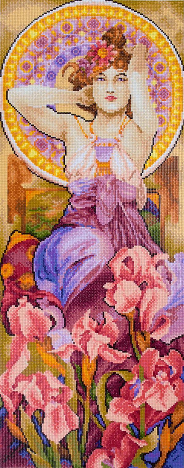 Алмазная (кристальная) мозаика Фрея ALVR-50 020, Аметист и ирисы, 27.5х71.5 см