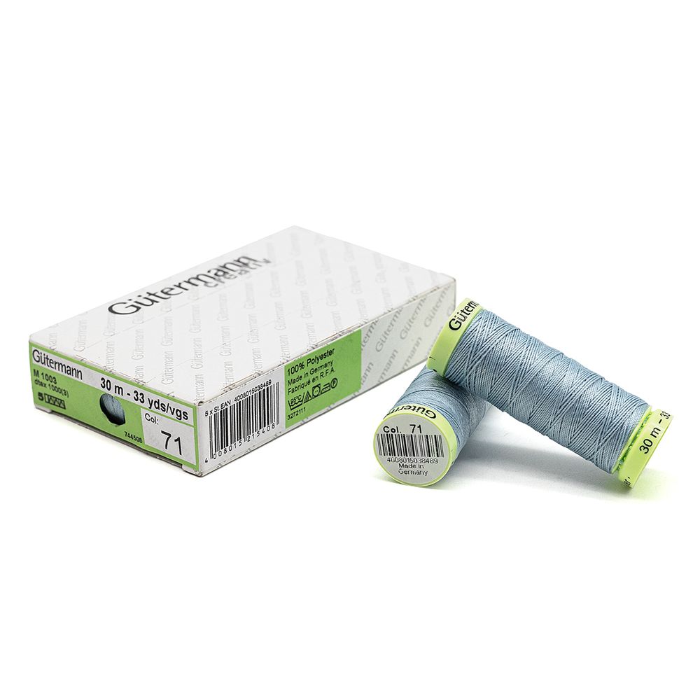 Нитки отделочные Gutermann Top Stitch, 30м, 071 св.зеленый мох, 5 катушек