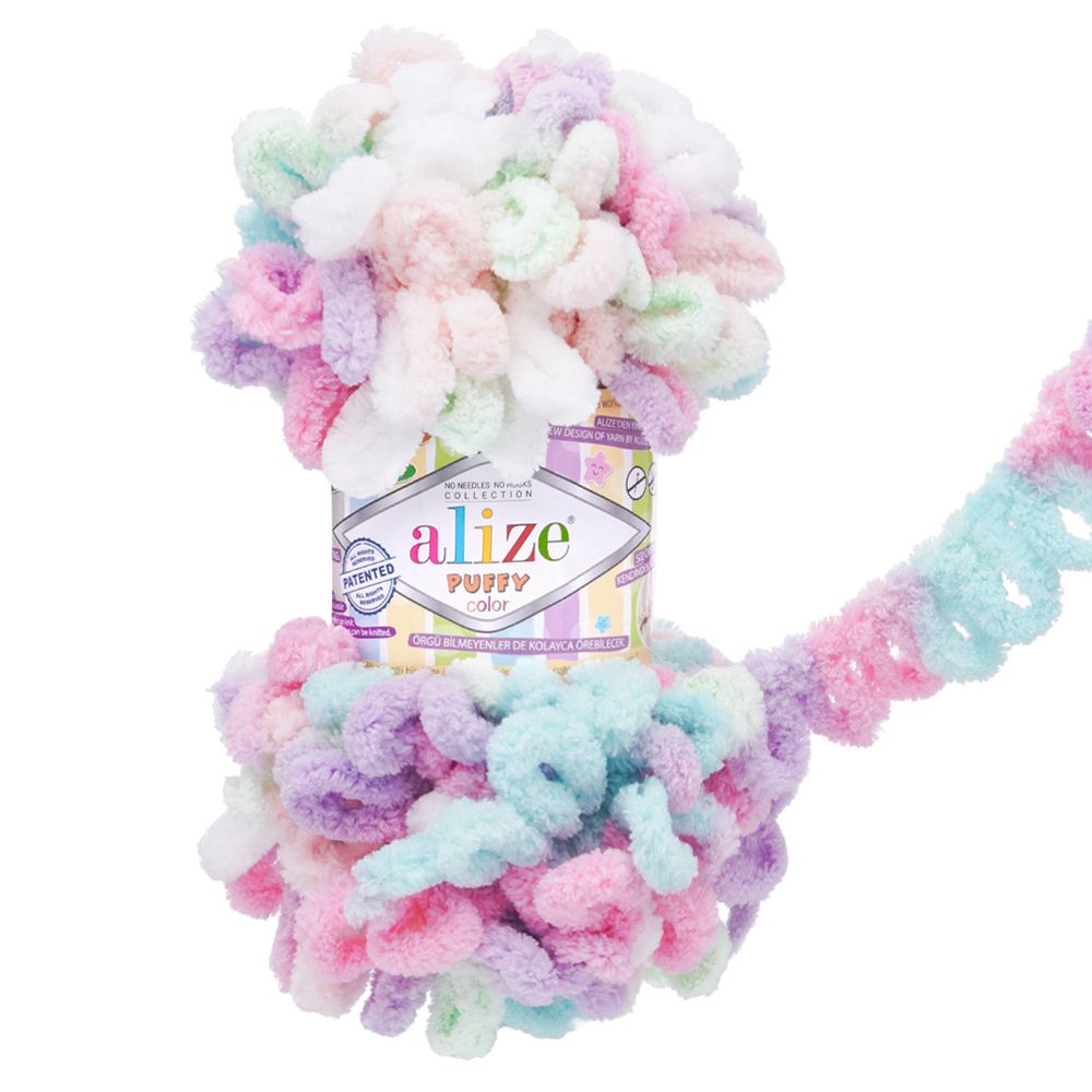 Пряжа Alize (Ализе) Puffy Color / уп.5 мот. по 100 г, 9м, 6526 секционный