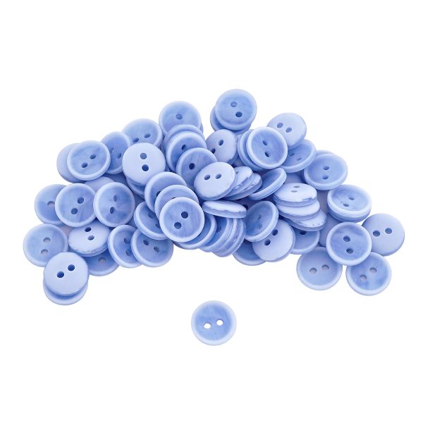Пуговицы 2 прокола 18L=11 мм, col.04 голубой, 72 шт, CN2847