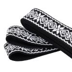 Стропа (ременная лента) 38 мм / 3 метра, [36.33 г/пог.м], с принтом 1-сторонняя, T0783 черный/белый, 3Al359