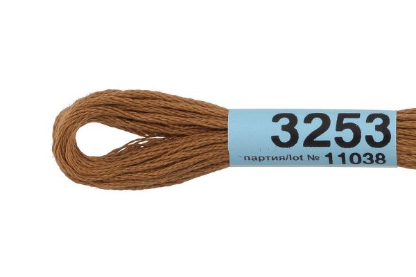 Мулине Gamma 100% хлопок, цв.3253 св.св.коричневый, 24 мотка по 8 метров