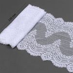 Кружево бельевое эластичное 230 мм / 10 м, 8036, цв.01 белый, Kruzhevo