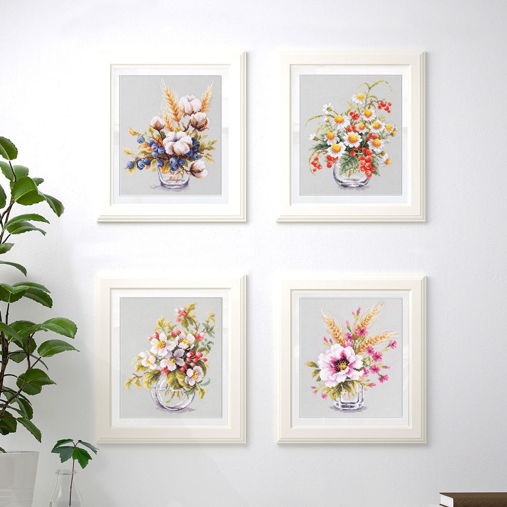 Набор для вышивания нитками Чудесная игла, Хлопок и черника, 18х23 см