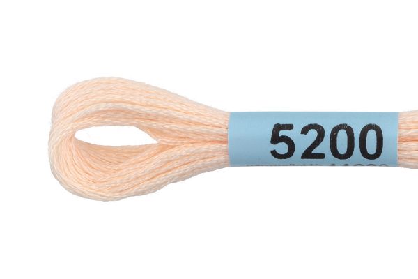Мулине Gamma 100% хлопок, цв.5200 св.бежевый, 24 мотка по 8 метров
