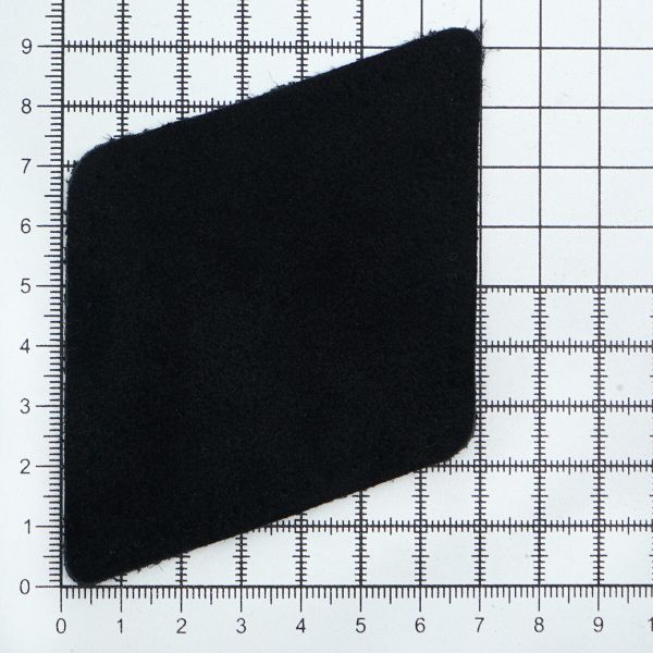 Заплатки пришивные из замши, ромб 8х11,2см с перфорацией, 2 шт, 100% кожа, 20 черный, 59125