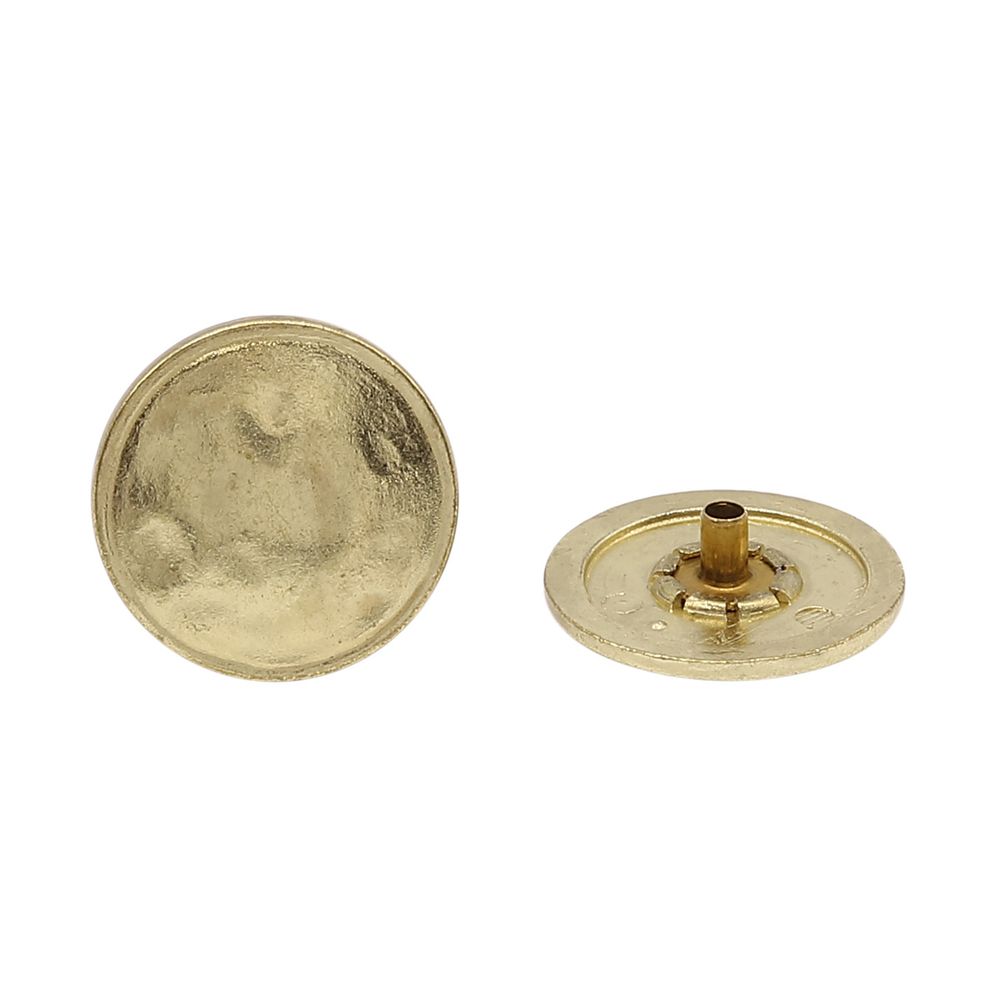 Часть кнопки Альфа (S-образная) ⌀22 мм (A-часть), 5/22 золото мет. мятая, 20 шт