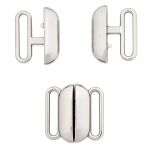 Застежки для купальника (бикини) металл 15.0 мм, никель, МВ_2235, 6 шт