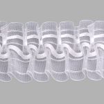 Лента (тесьма) шторная: сборка вафельная (1:2.5) 60 мм / 10 метров, (2 ряда петель, 4 шнура), прозрачный, (605-О)