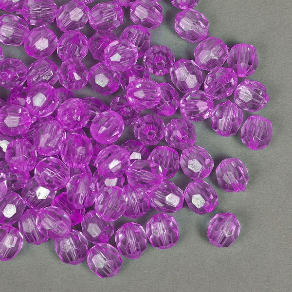 Бусины акрил ⌀10 мм, MG.3241-06, цв.06 сиреневый, уп.500 г, Magic4Hobby