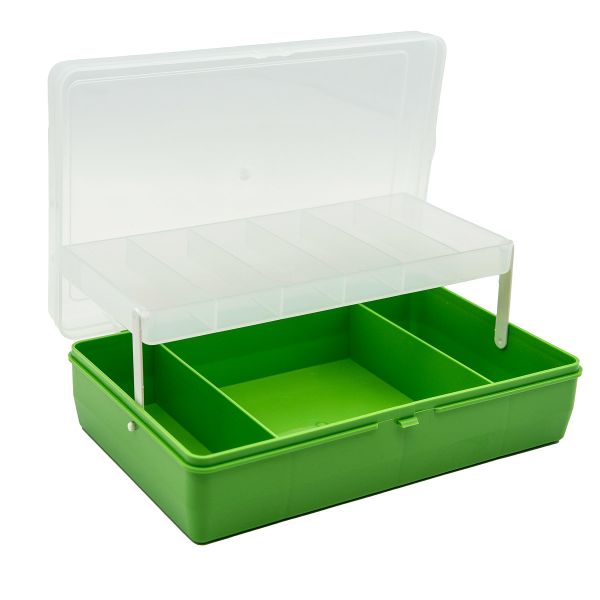 Коробка двухъярусная с микролифтом, 235х150х65 мм, салатовый