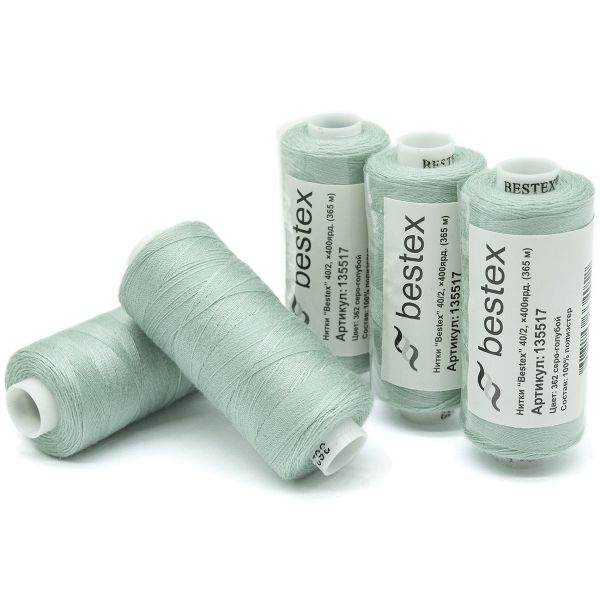 Нитки швейные бытовые Bestex 40/2, 365 м (400 ярд) / 10 кат., 362 ментоловый