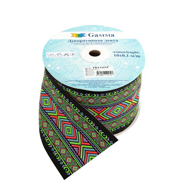 Лента (тесьма) жаккардовая 70.0 мм / 10±0.5 метров, 1, Gamma TRJ-116YP