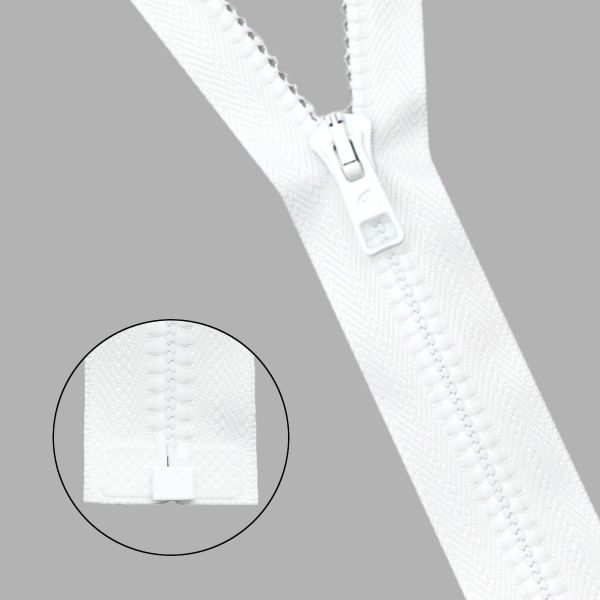 Молния трактор Arta Т6 (6 мм) 1 зам., разъем., 45 см, ОПТ. УП. 25 ШТ., 001 белый