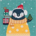 Набор для вышивания нитками Panna, открытка День подарков, 12.5х12 см