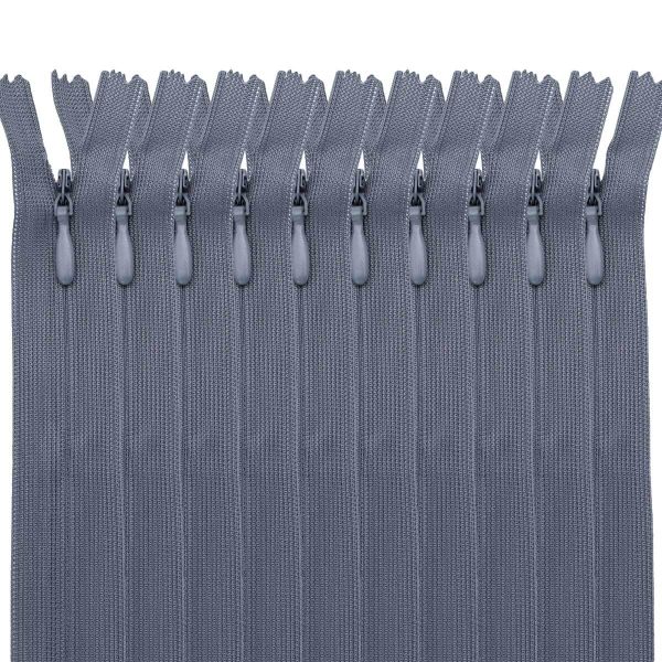 Молния потайная (скрытая) Т3 (3 мм) 1 зам., н/раз., 20 см, серый, 31204 / 20, 10 шт