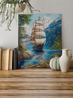 Кристальная (алмазная) мозаика Фрея ALPD-295, на подрамнике, Тихая гавань, 40х50 см