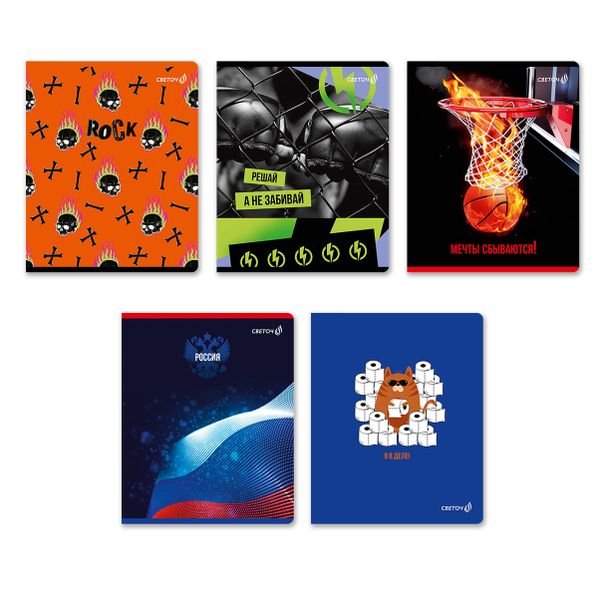 Тетрадь ученическая общая, твин лак, A5+ 48 л. на скобе 65 г/м², белизна 100 %, 10 шт, клетка, 00996 Я в деле!, Светоч 48Т12