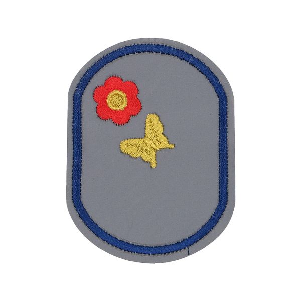 Термоаппликация светоотражающая Цветок и бабочка, 79х58 мм, цветной, LA451, 2 шт