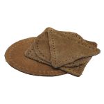 Набор заплаток пришивных из замши, круг, квадрат, треугольник, овал 6см, с перфорацией, 4 шт (32 кэмел), 59723