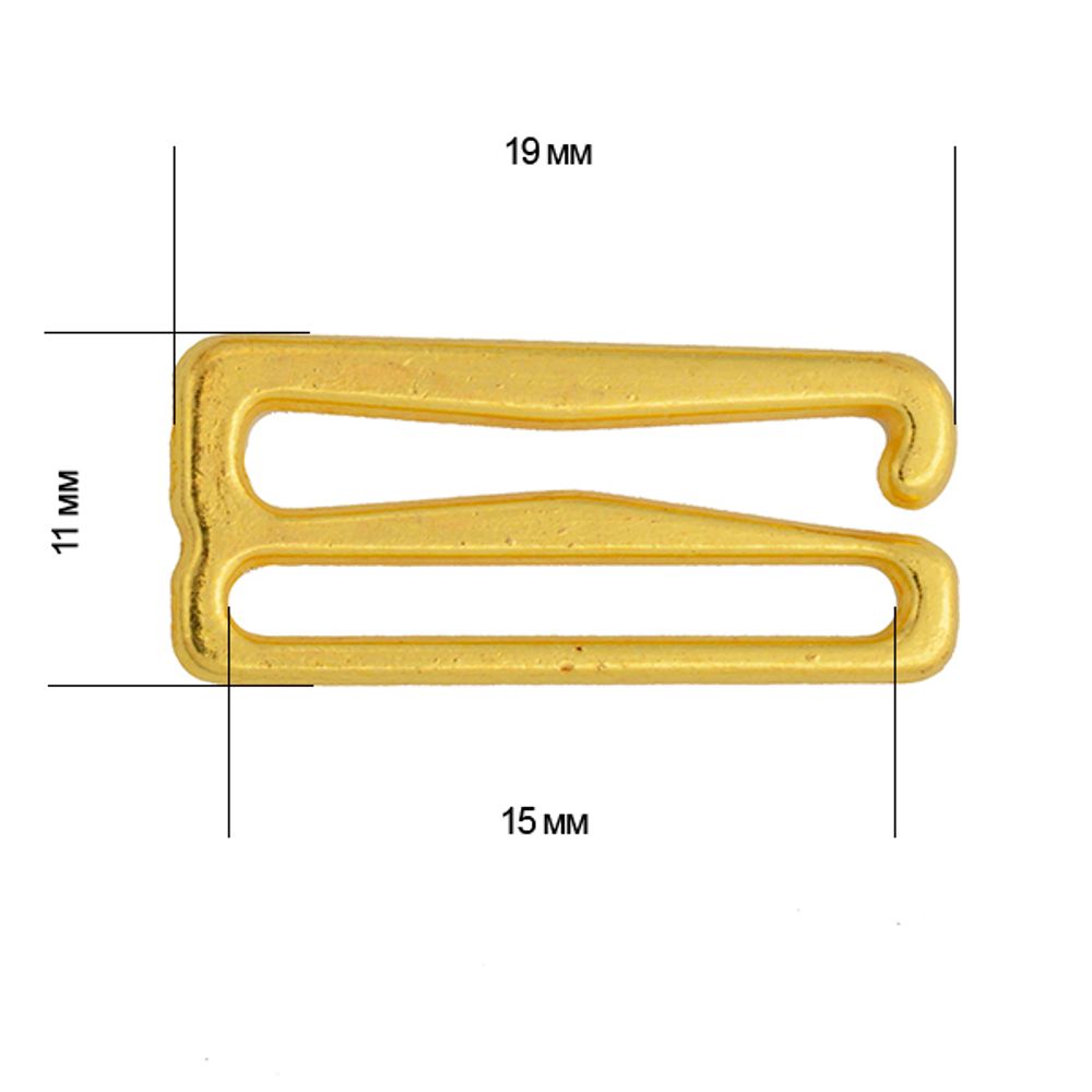 Крючки для бюстгальтера металл 15.0 мм, 100 шт, 05 золото