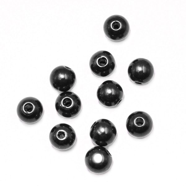 Бусины пластик (жемчуг) ⌀8 мм, 25 г, Astra&Craft, 046 NL черный