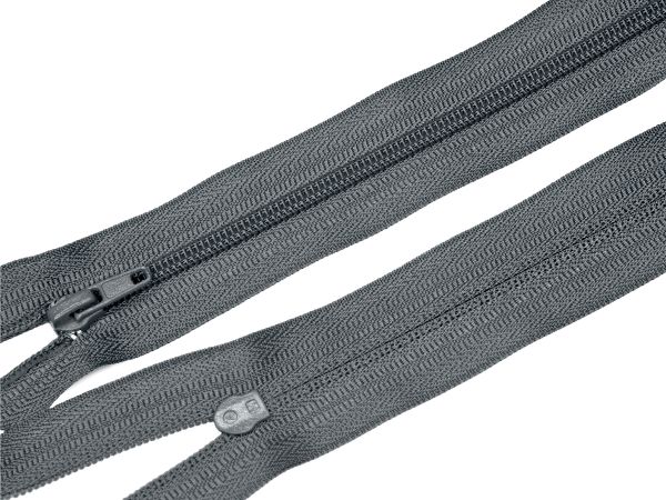 Молния спираль (витая) (цв.SBS) брючная Т4 (4 мм) 1 зам., н/раз., 18 см, автомат, S-155 серый, 100 шт