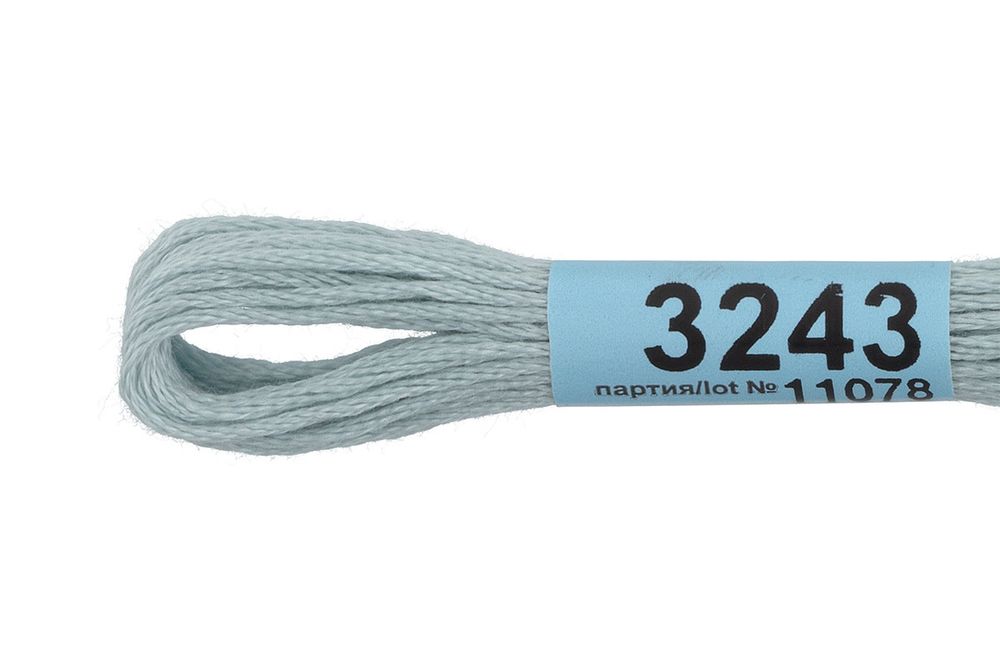 Мулине Gamma 100% хлопок, цв.3243 бл.голубой, 24 мотка по 8 метров
