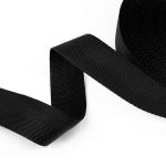 Стропа (ременная лента) 35 мм / 25 метров, толщ. 1.13 мм, [14.4 г/пог.м], 100% п/а, рис. 9358, черный, Gamma С3765Г17