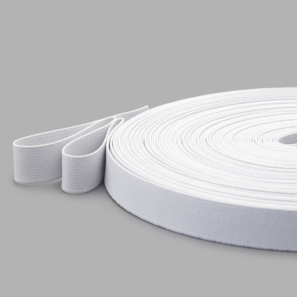 Резинка башмачная 20.0 мм / 25 метров, вязаная, белый