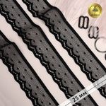 Кружево эластичное (стрейч) 25 мм, 8028, цв.02 черный уп.50м, Kruzhevo