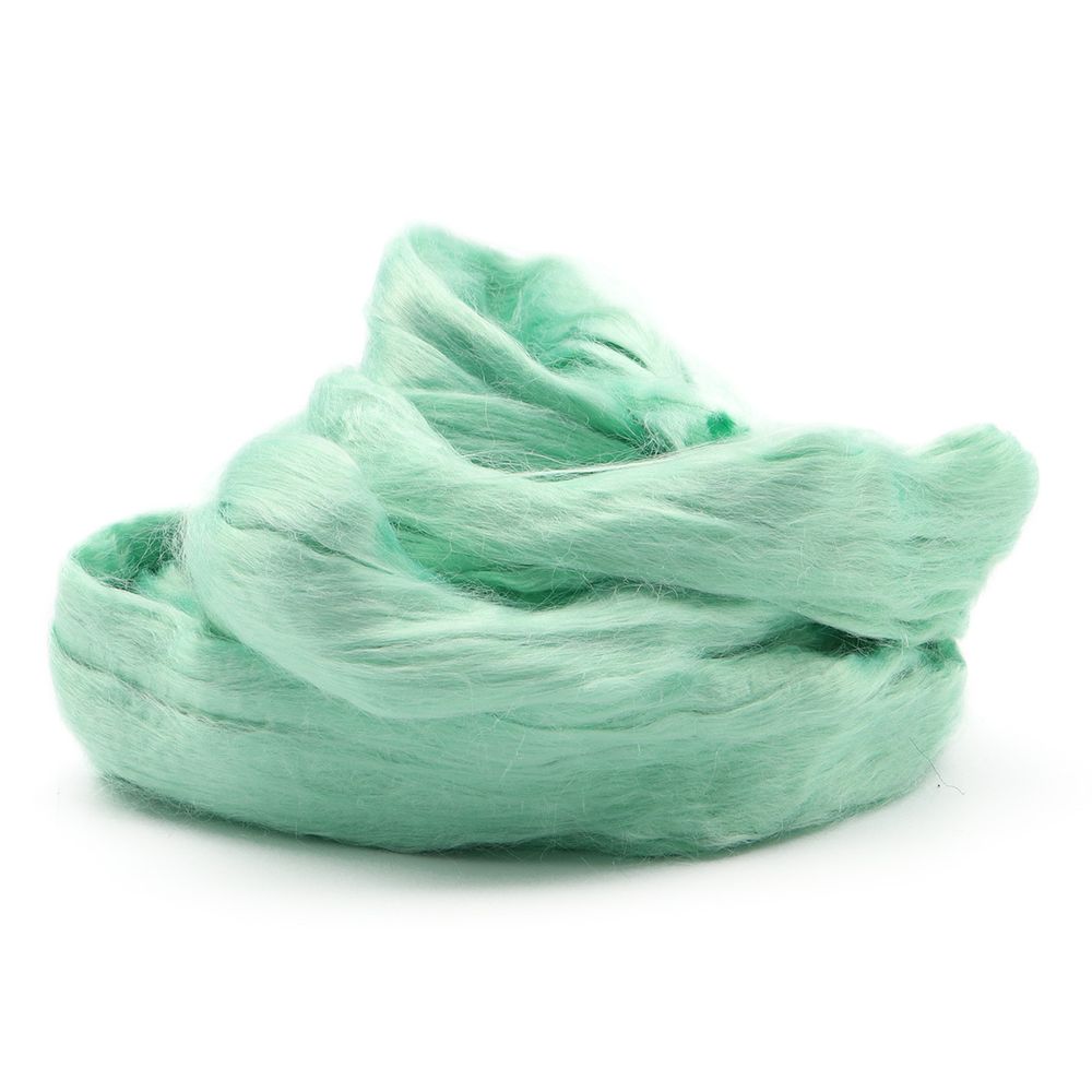 Шерсть для валяния вискоза 100%, 50 гр., цв.1441 мультиколор зеленое яблоко, 1 шт