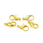 Замок для бус карабин 14 мм, 5 штук, Astra&Craft (яркое золото) 4AR235