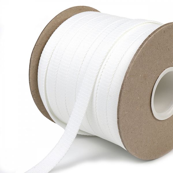 Шнур полиэфир плоский ⌀12.0-15.0 мм / 50 метров, 06с2341 белый