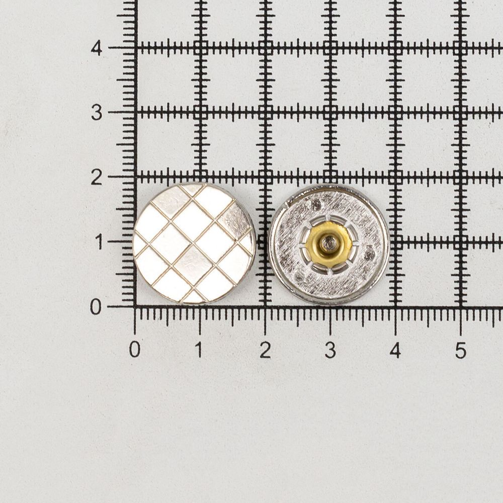 Часть кнопки Альфа (S-образная) ⌀19 мм (A-часть), 5/19 ник цв.мет клетка (А) 19 мм, 20 шт